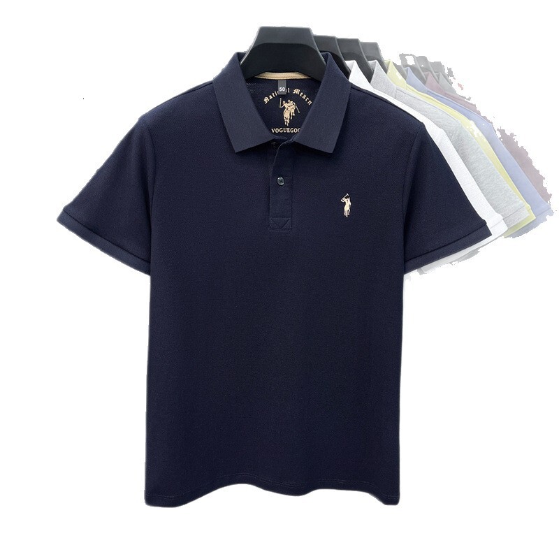 Designer Men Pure Cotton Short Sleeve Polo Shirt Summer New Style With A Turn Down Collar Solid Color Embroidered Pony Logo Breathable T Shirt Apparel - view 6