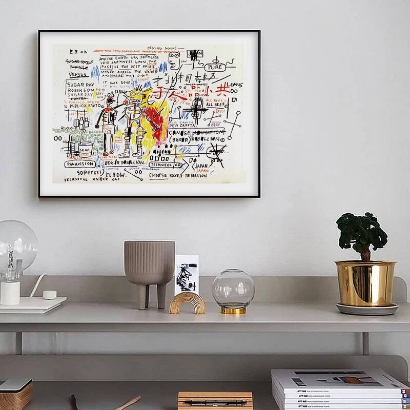 Modern Abstract Artist Jean Michel Street Graffiti Wall Art Canvas Painting Posters Picture For Living Room Home Decor J260708 - view 3