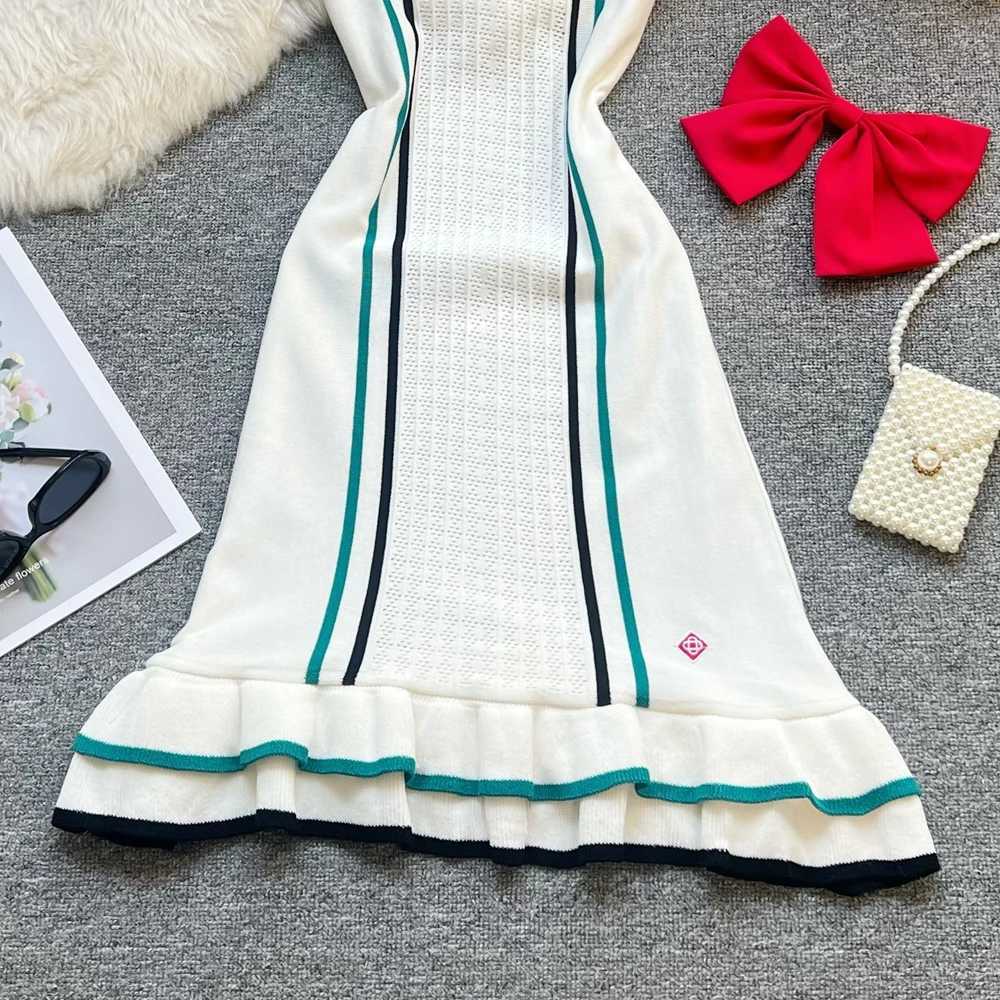 Women Dress 2026 New Summer YuooMuoo Y2K Aesthetic Sexy Wrap Hips Knitwear Ruffled Mini Party Dress Lady Streetwear Vestidos H260707
