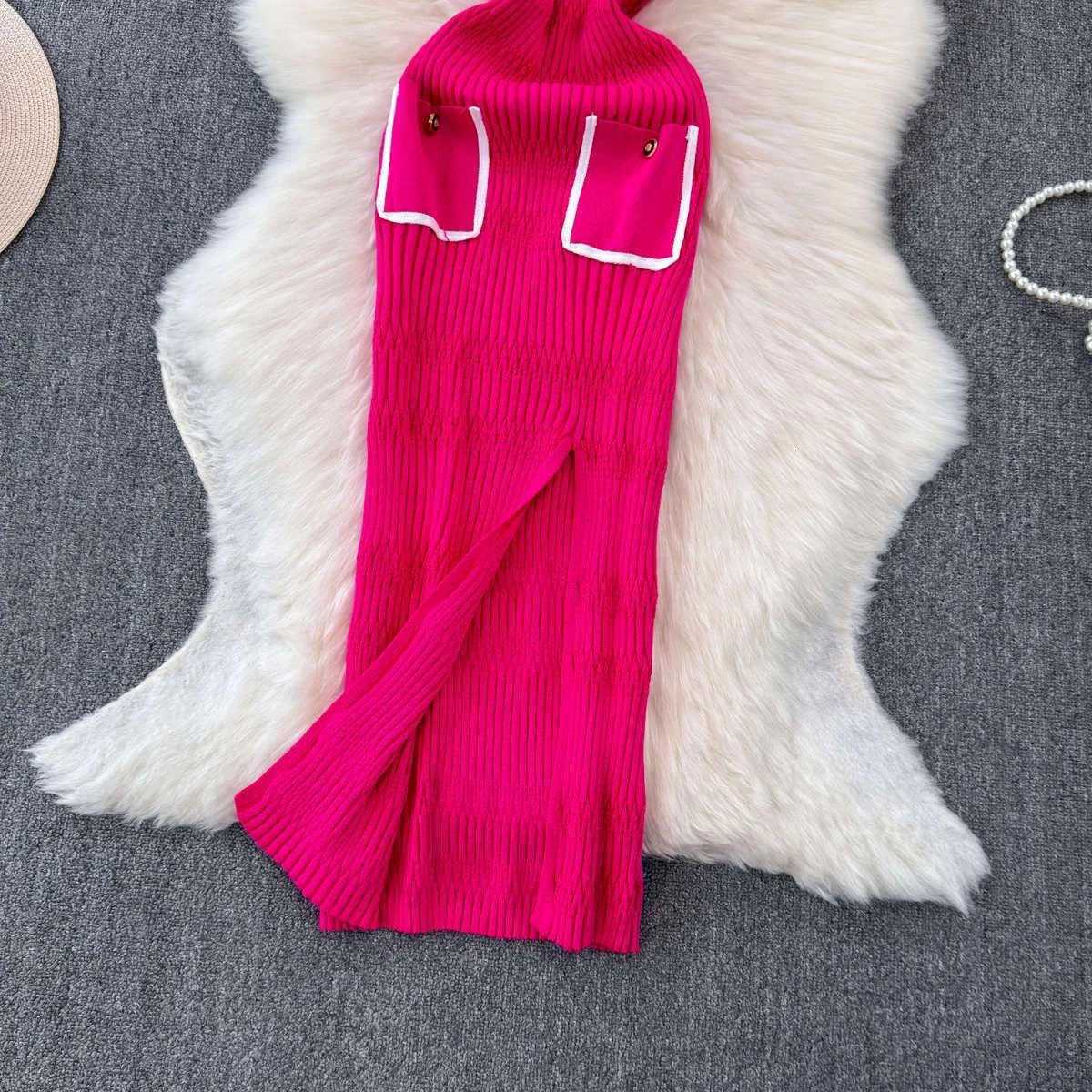 Arrival Dress 2025 New YuooMuoo Women Spaghetti Straps Split Long Summer Dress Streetwear Lady Knitted Bodycon Party Vestidos H260707