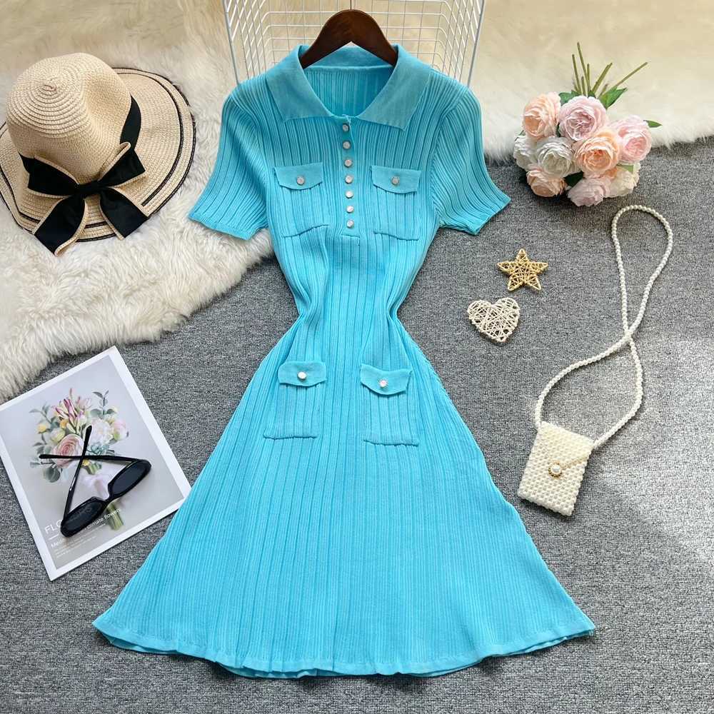 Dress YuooMuoo Women Brand 2026 Style New Arrival Lady Slim Waist Knitted Short Dress Spring Summer Women Clothing Party Vestido H260707
