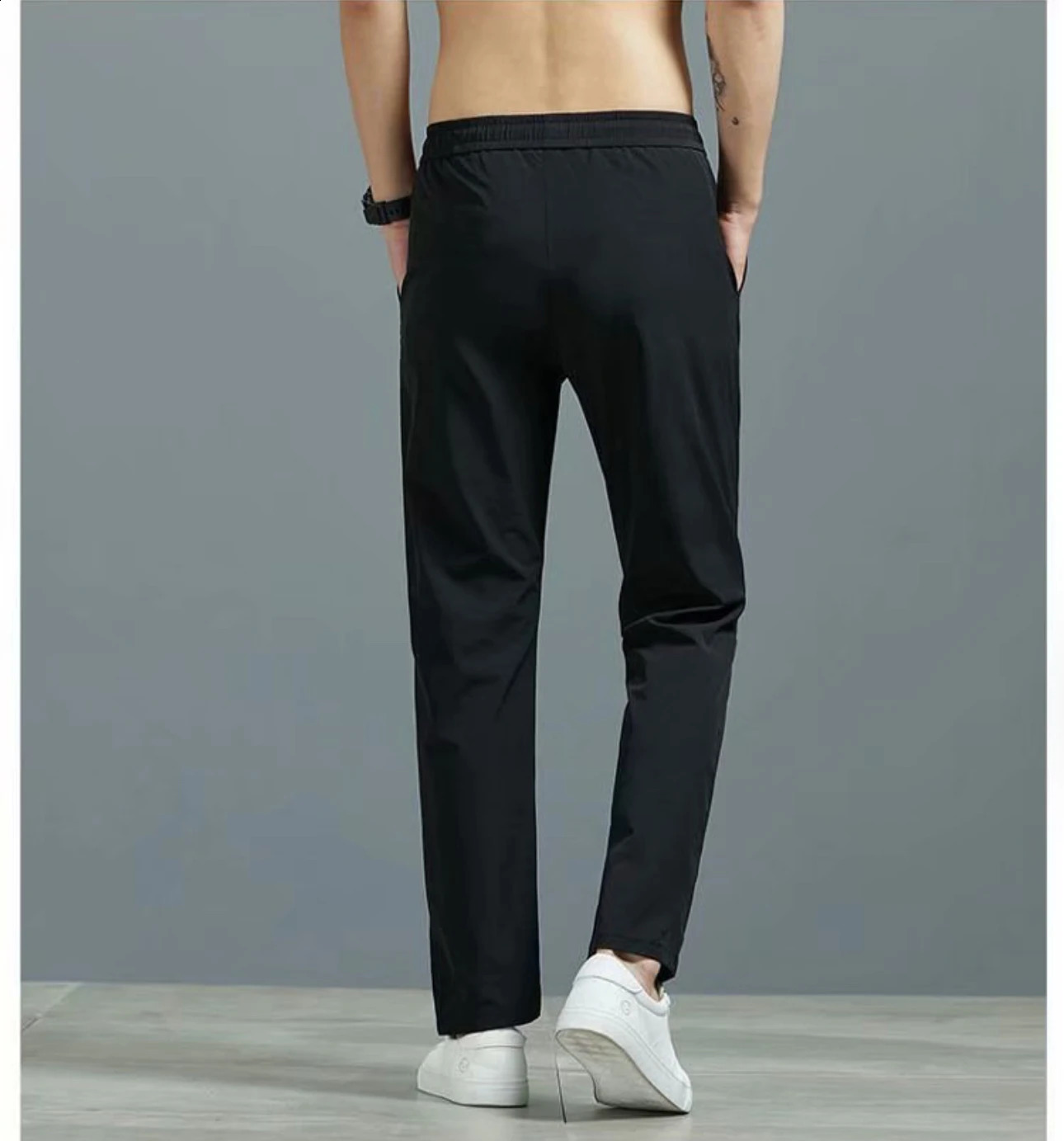 Mens Thin Breathable Casual Stretch Pants Fashion Straight Leg Sports Trousers for Spring Summer 260707