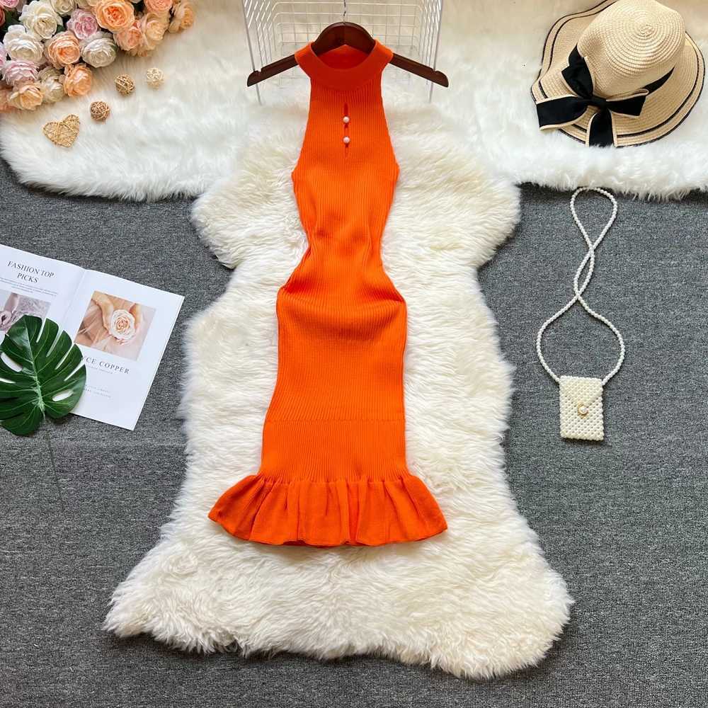 Sexy Fashion YuooMuoo Package Hips Chic Ruffled Bodycon Dress Women Summer Slim Elastic Knitted Party Dress Lady Outfits Vestido H260707