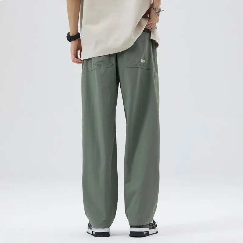 2026 Mens Suit Pants Spring and Summer Loose WideLeg StraightLeg Trendy Trousers 260707