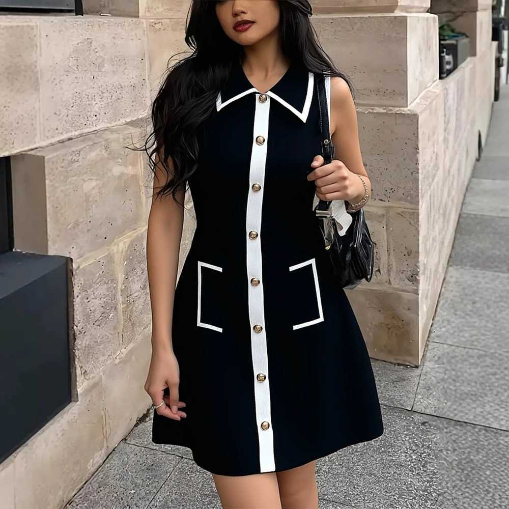 Style Summer YuooMuoo A-line Short 2026 Dress Women Fashion Y2K Turn-down Collar Sleeveless Shirt Dress Streetwear Lady Outfits H260707