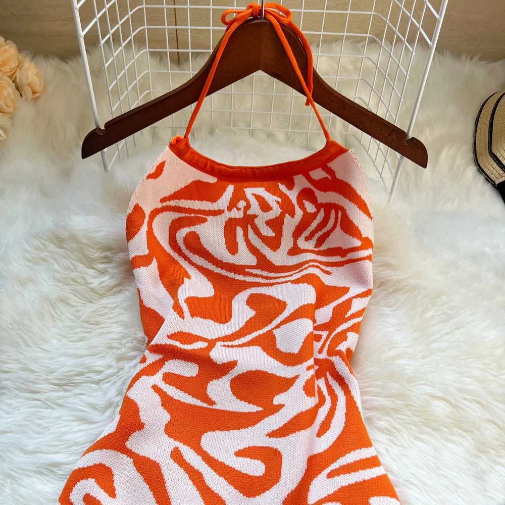 Package YuooMuoo Sexy Chic Hips Fashion Leopard Knitted Dress 2025 Summer Women Halter Bodycon Mini Dress Korean Beach Vestidos H260707