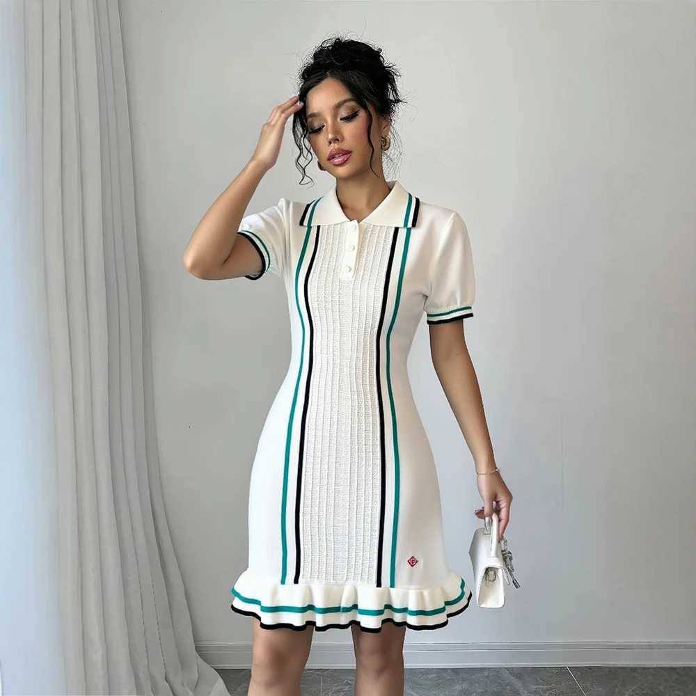 Women Dress 2026 New Summer YuooMuoo Y2K Aesthetic Sexy Wrap Hips Knitwear Ruffled Mini Party Dress Lady Streetwear Vestidos H260707