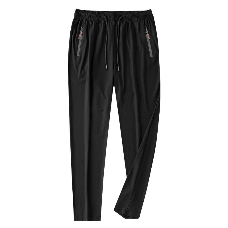 2025 Summer mens casual pants slim fit thin Korean version ice silk Jogging sports straight tube quick drying 260707