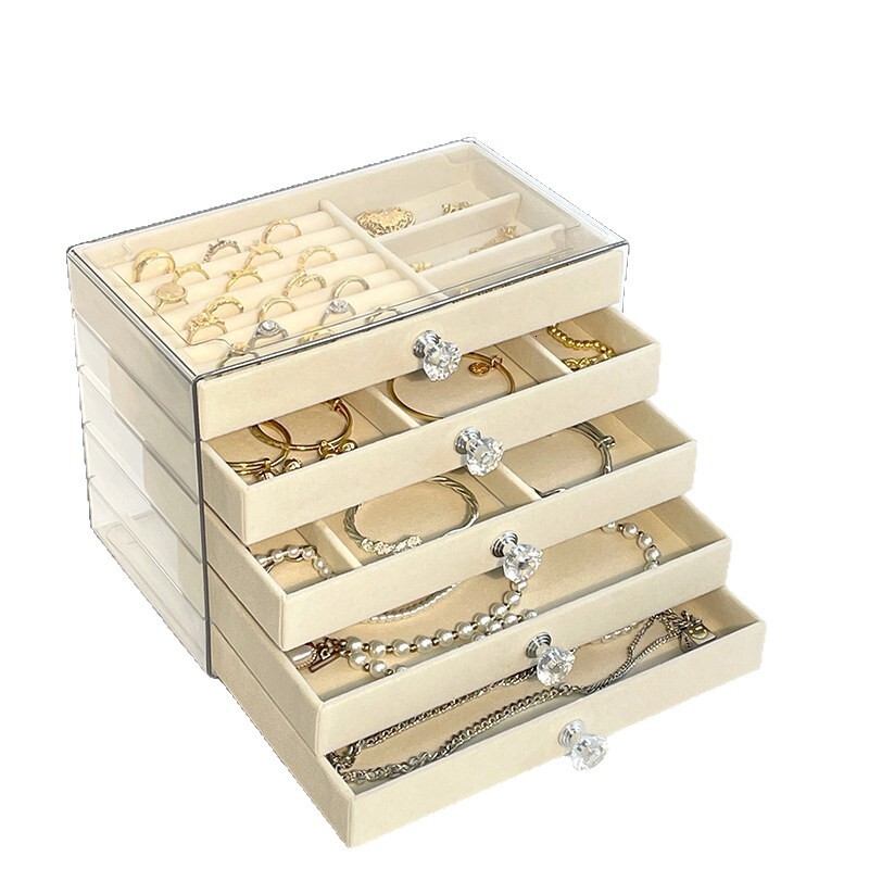 Directly Supplied By Cross-Border Manufacturers For Wholesale, Multi-Layer Drawer-Style Transparent Velvet Anti-Scratch Large-Capacity Compartmentaliz - view 5