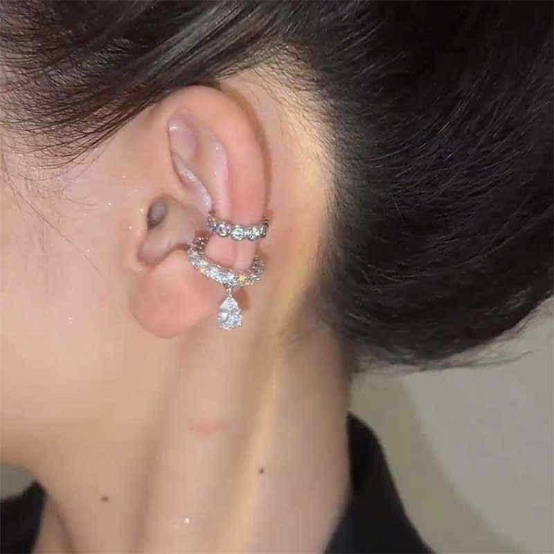 Unique Stackable Cuff Earring Set Non-Piercing Ear Clips Trendy Ear Jewelry For Daily Fashion Styling - view 3