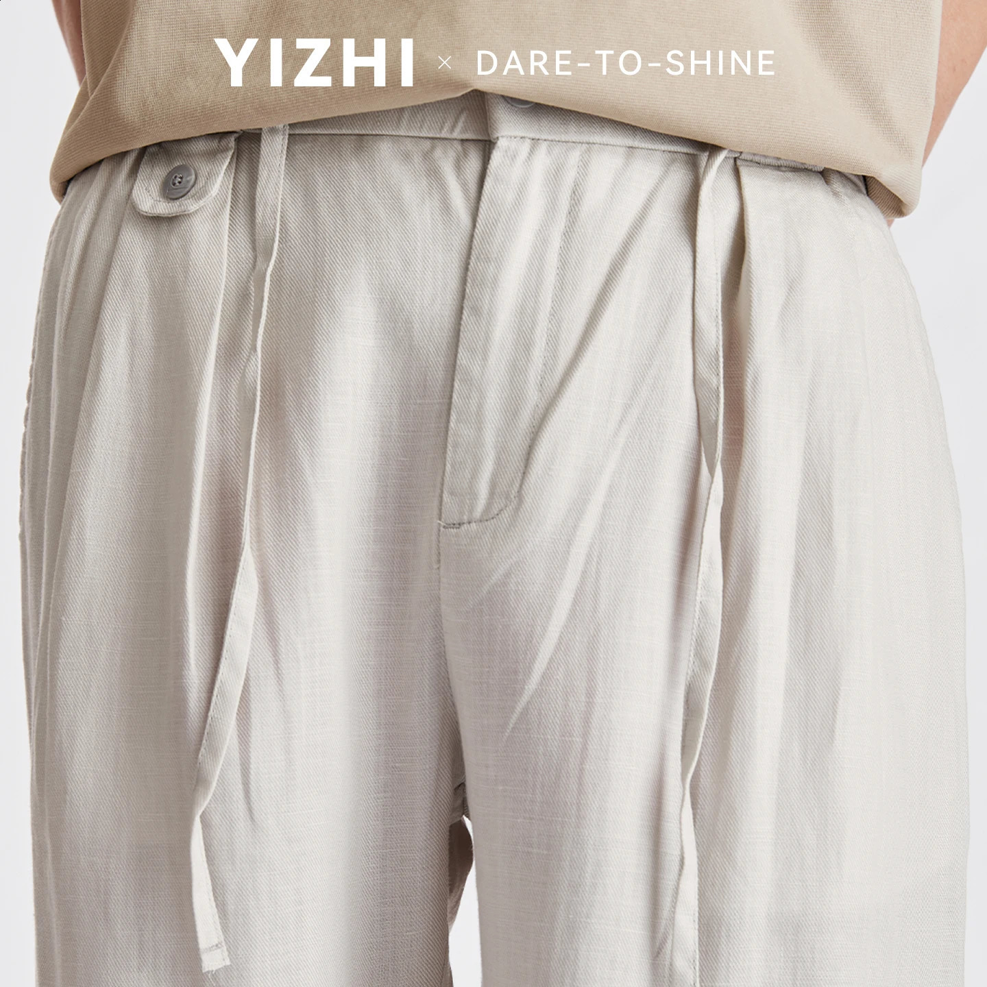 Men Lyocell Linen Textured Wide Leg Casual Pants Summer Thin Lightweight Breathable Draped Straight FloorLength Long Trousers 260707
