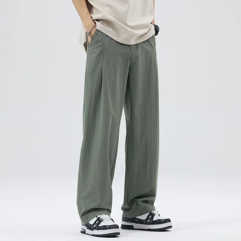 2026 Mens Suit Pants Spring and Summer Loose WideLeg StraightLeg Trendy Trousers 260707