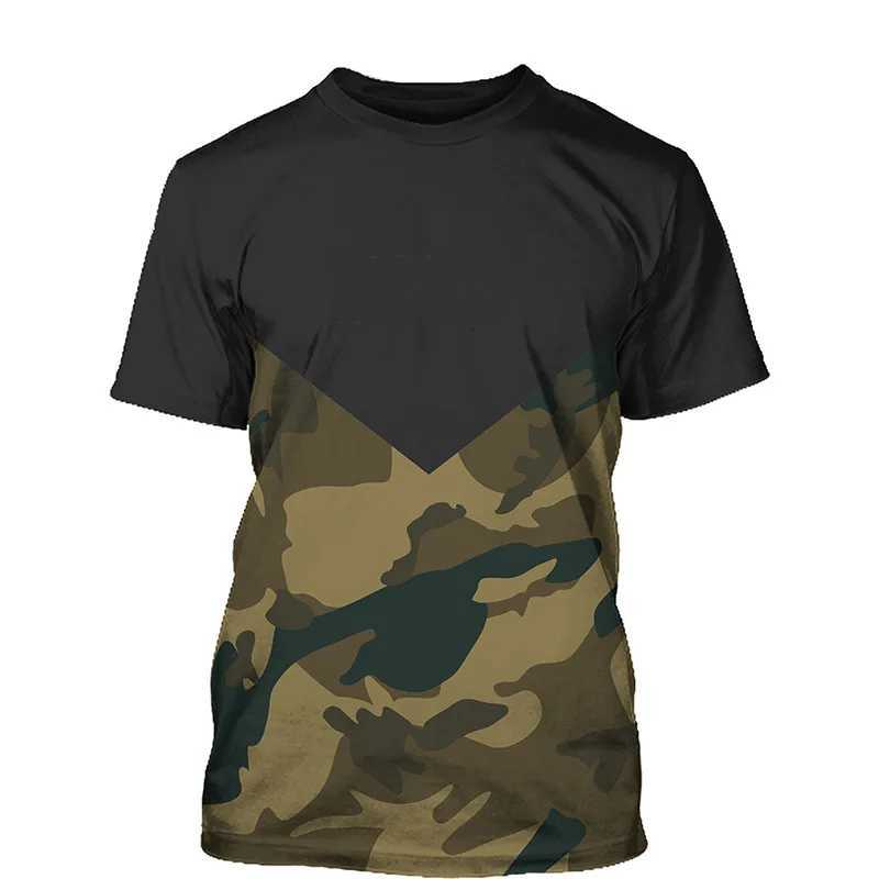 Summer Mens T-shirt Camouflage 2024 3D Printed New T-Shirt Sports Casual Short Sleeve Clothes Loose Breathable Top Wholesale C260709