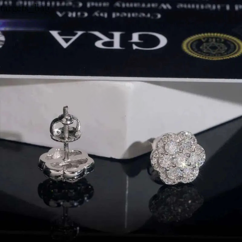 Elegant Dazzg Trendy wer 10MM Moissanite With GRA 14K 18K Dia Ear Studs For Men Women Hip Hop Jewelry Fine Earrings 10K Solid Gold - view 6