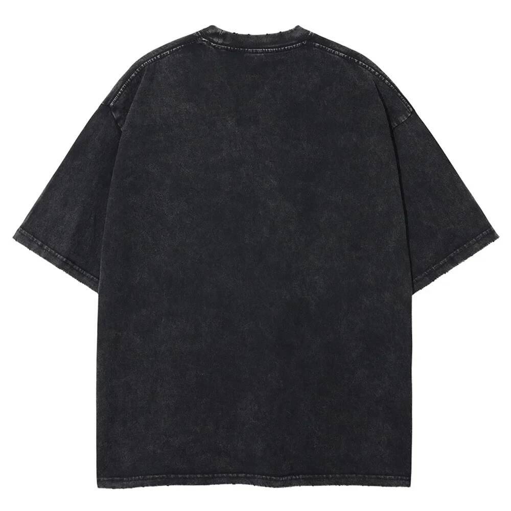 One Piece T-Shirts Graphic Men Casual Oversized Harajuku T-Shirt Washed Japanese Anime Loose Streetwear Black Tops Tees - view 3