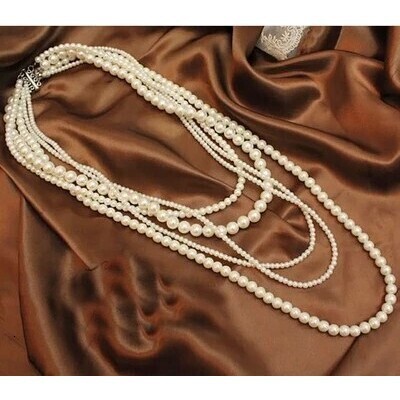 Designer Pearl Necklace light luxury style fashion multi layer pearl necklace for women version simple long versatile decorative sweater chain accesso - view 5