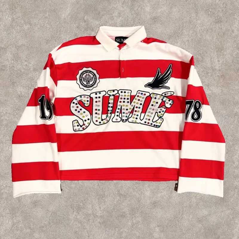 Polo Y2K Retro Long Sleeve Stripe Sume Embroidery Pattern Shirt Men Trend Sport Hip Hop Casual Streetwear Unisex Boxy Clothing J260708