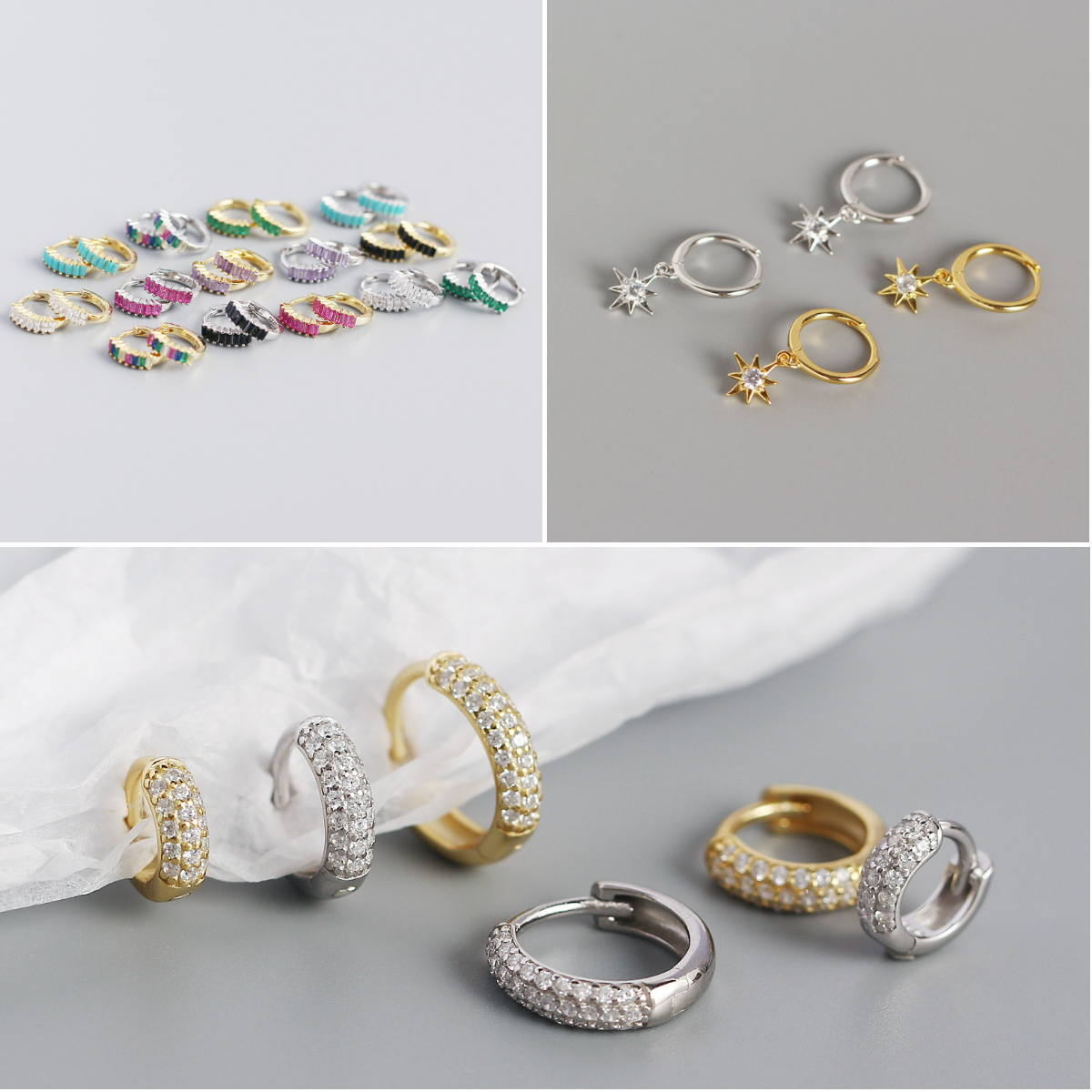 Multicolor s925 sterling silver designer earrings for women silver gold tone trendy ladies accessories elegant daily wear fashion jewelry gifts free s