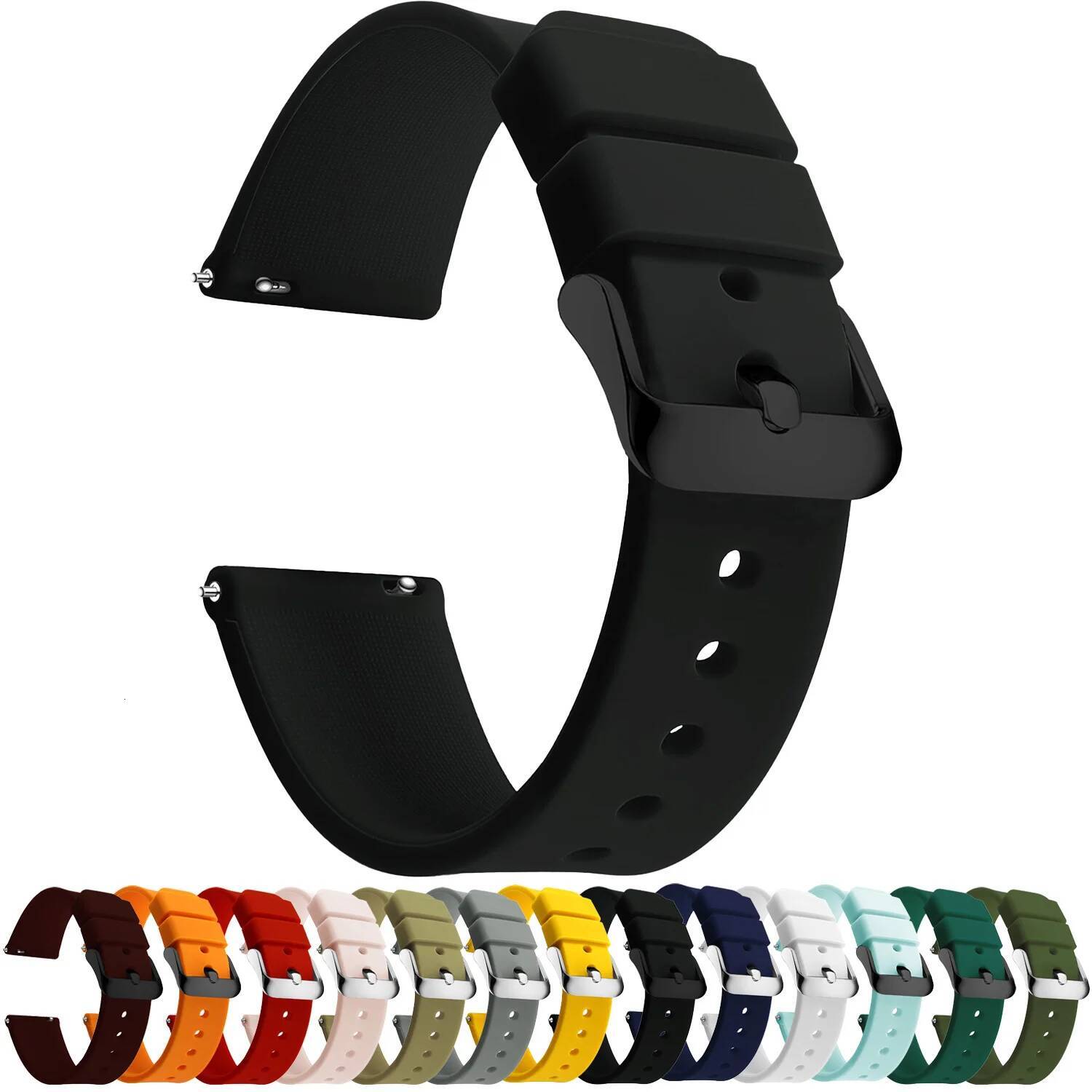 Cinturini Alla Moda 14/16/18/19/20/21/22/24 Mm In Silicone Galaxy, Cinturini Pe…