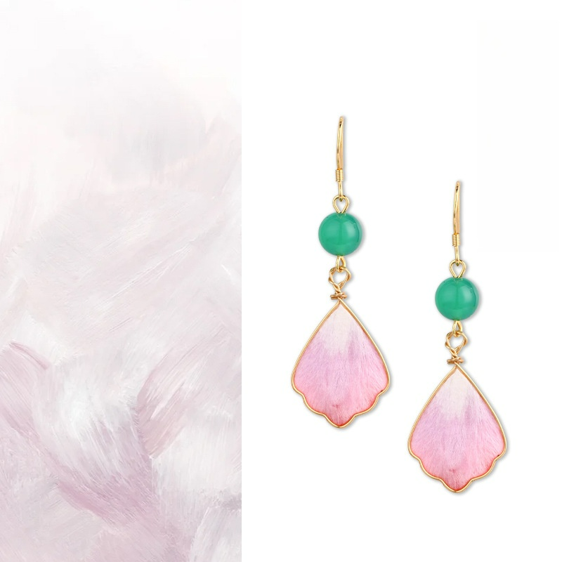 Women designer earrings Chinese intangible cultural heritage jewelry handmade oriental gradient color teardrop dangle earring gifts for women free shi