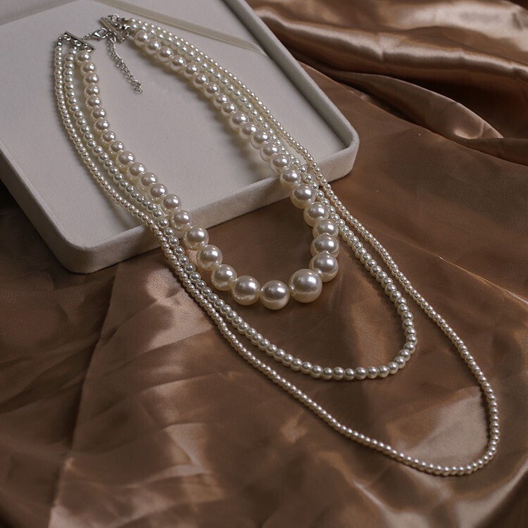 Designer Pearl Necklace light luxury style fashion multi layer pearl necklace for women version simple long versatile decorative sweater chain accesso - view 3