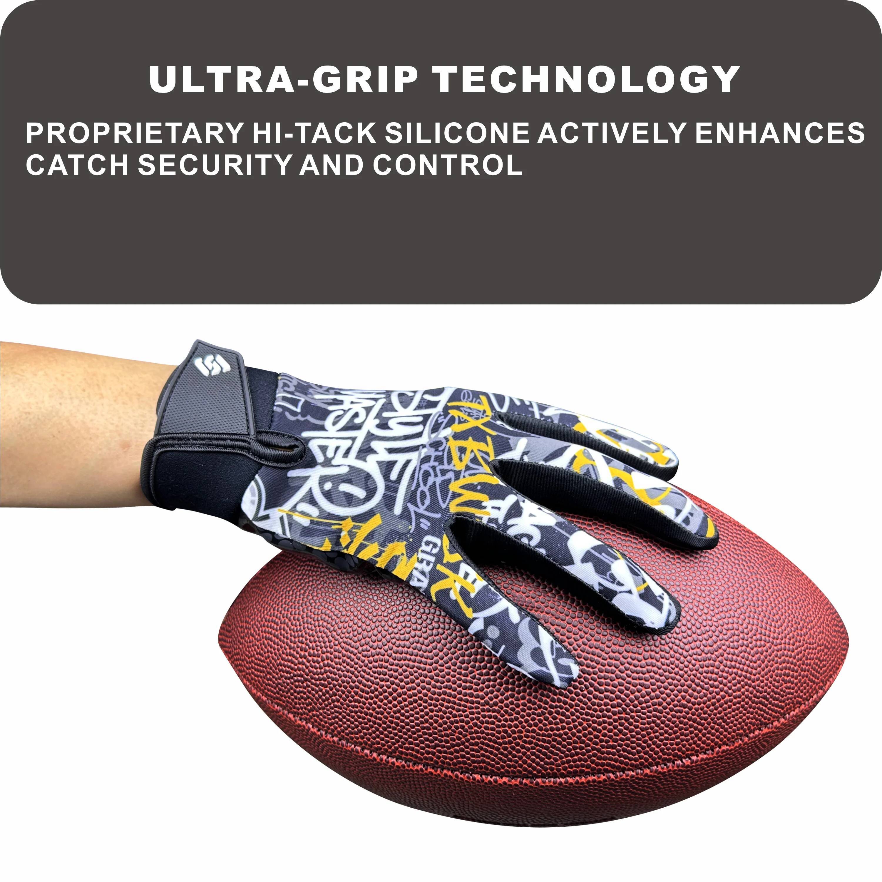 High-Adhesive Gloves Unisex Breathable Back Hand Grip Enhanced for American Football Rugby Training And Matches 26L06709 - view 5