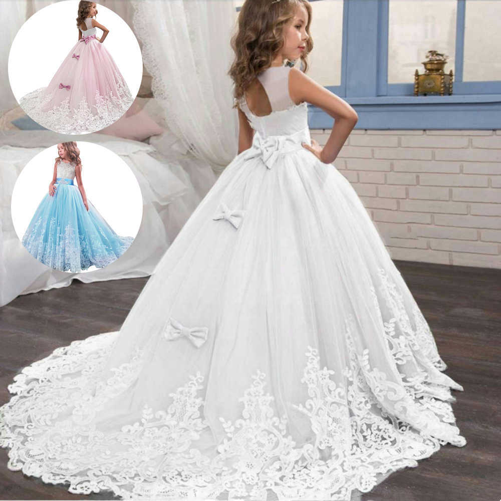 Long 2024 Dress Summer Girls Bridesmaid Kids Dresses For Girls Princess Dress Party Wedding Dress 3 10 14 Years Vestido H260709