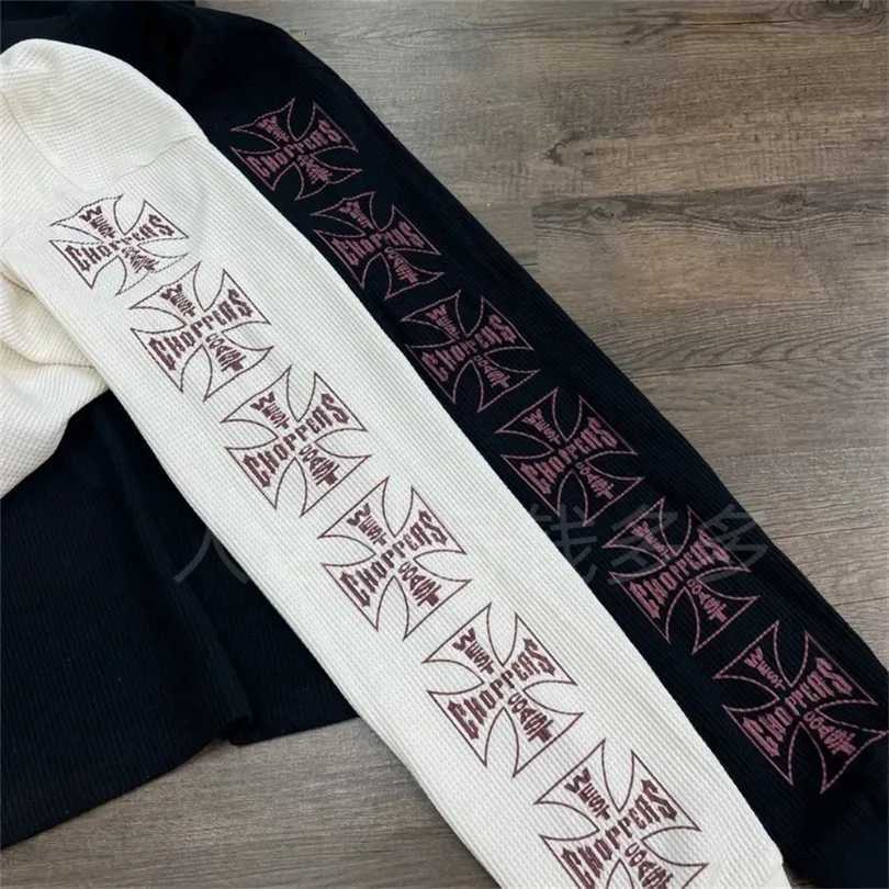 Quality 25fw West Coast Good Choppers Cross Waffle Sanskrit Long Sleeved T-shirt Men High Street Women Loose T Shirt Top Tees J260708 - view 5