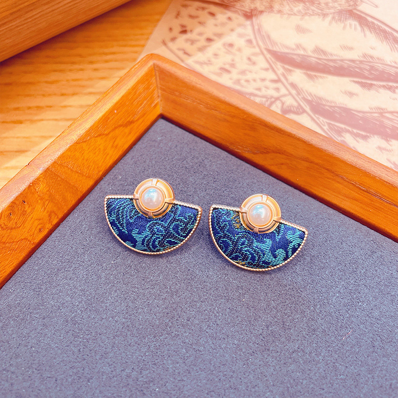 Chinese intangible cultural heritage Song brocade classic designer earrings handmade Chinese style jewelry for Women luxury fine earring gifts for her