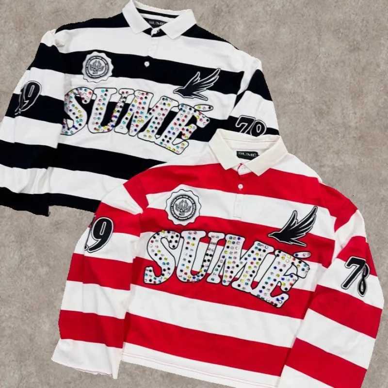 Polo Y2K Retro Long Sleeve Stripe Sume Embroidery Pattern Shirt Men Trend Sport Hip Hop Casual Streetwear Unisex Boxy Clothing J260708 - view 3