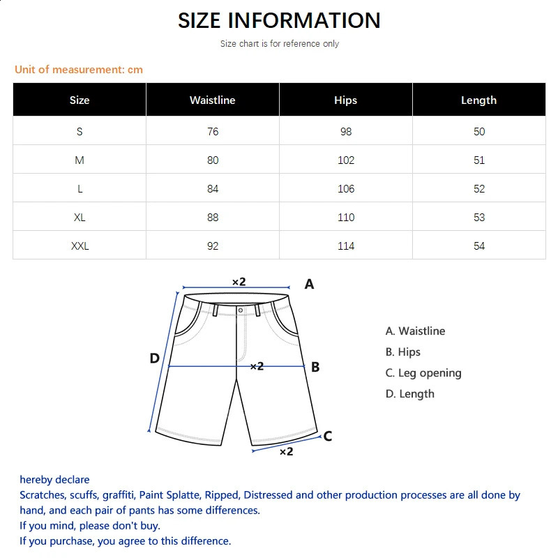 Vintage Stretch Ripped Jean Shorts Men Jorts Summer Black Distressed Ink Paint Holes Knee Length Casual Denim Shorts Streetwear 260708 - view 7