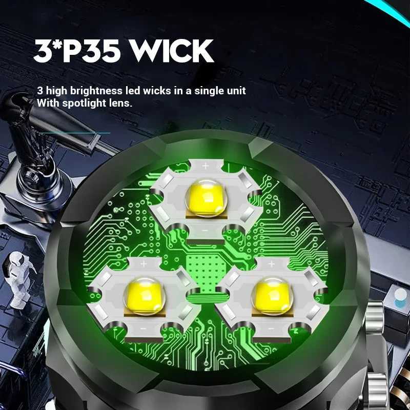 Portable Mini LED Flashlight Powerful 3Wick Small Pocket Torch USB Rechargeable Strong Light Lantern Super Bright Cap Clip Lamp C260709 C260526 - view 5