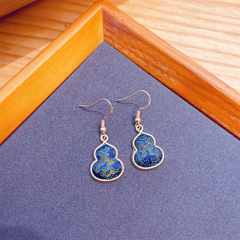 Chinese intangible cultural heritage Song brocade classic designer earrings handmade Chinese style jewelry for Women luxury fine earring gifts for her