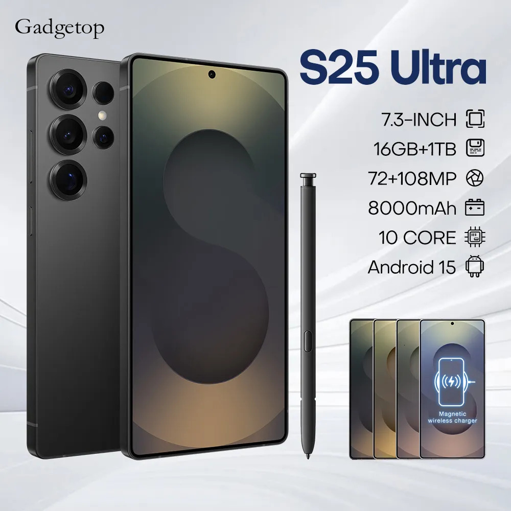 0 New S25 Ultra Cellphones Android 14 Cell Phone 7 3HD Original 5G Mobile Phones Global Version Smartphone Dual SIM Card 7800mAh