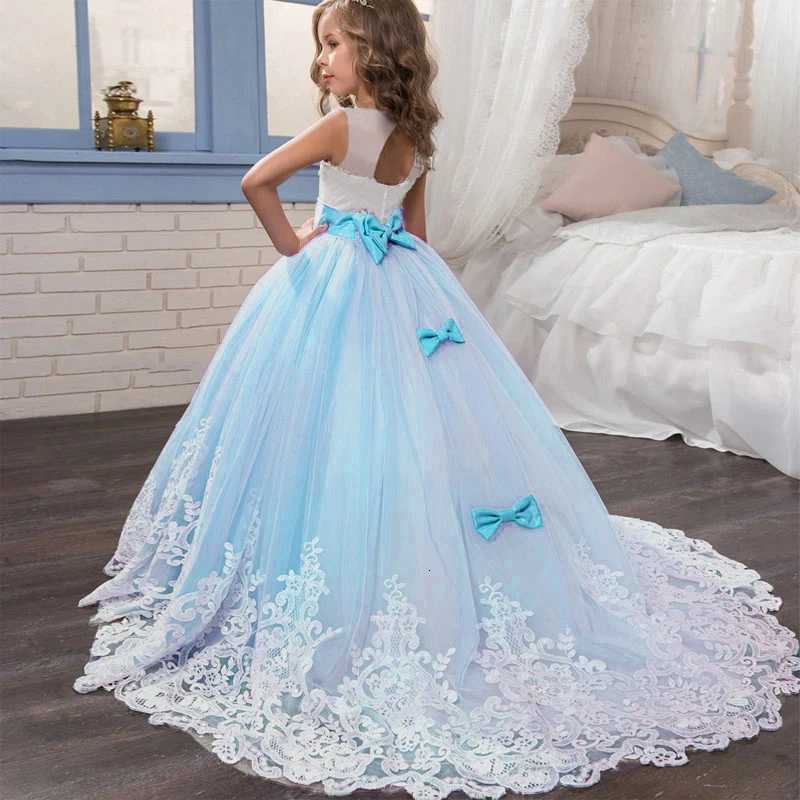 Long 2024 Dress Summer Girls Bridesmaid Kids Dresses For Girls Princess Dress Party Wedding Dress 3 10 14 Years Vestido H260709 - view 5