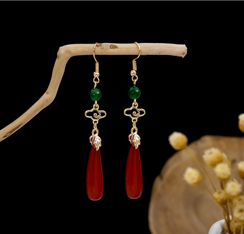 New Chinese vintage long tassel dangle earrings fashion designer earrings for women luxury jewelry Hanfu accessories elegant earring gifts free shippi