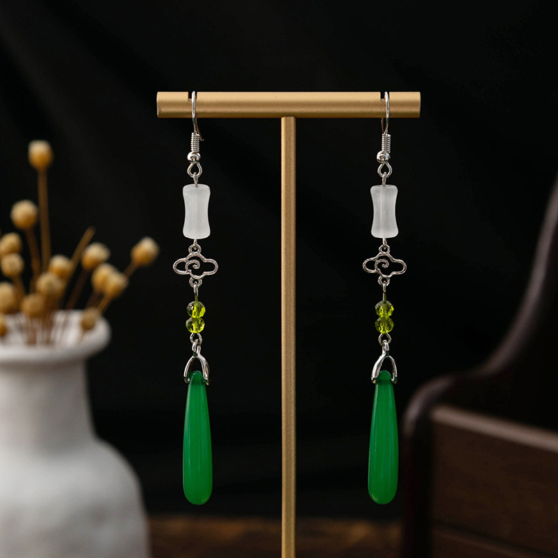 Designer earrings for women new Chinese vintage long tassel dangle earrings fashion classic multicolor luxury earrings minimalist earring gifts free s