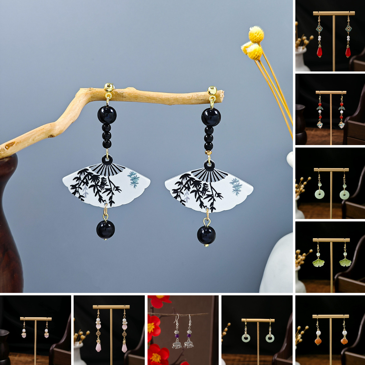 New Chinese vintage long tassel dangle earrings fashion designer earrings for women oriental style luxury jewelry elegant earring gifts free shipping
