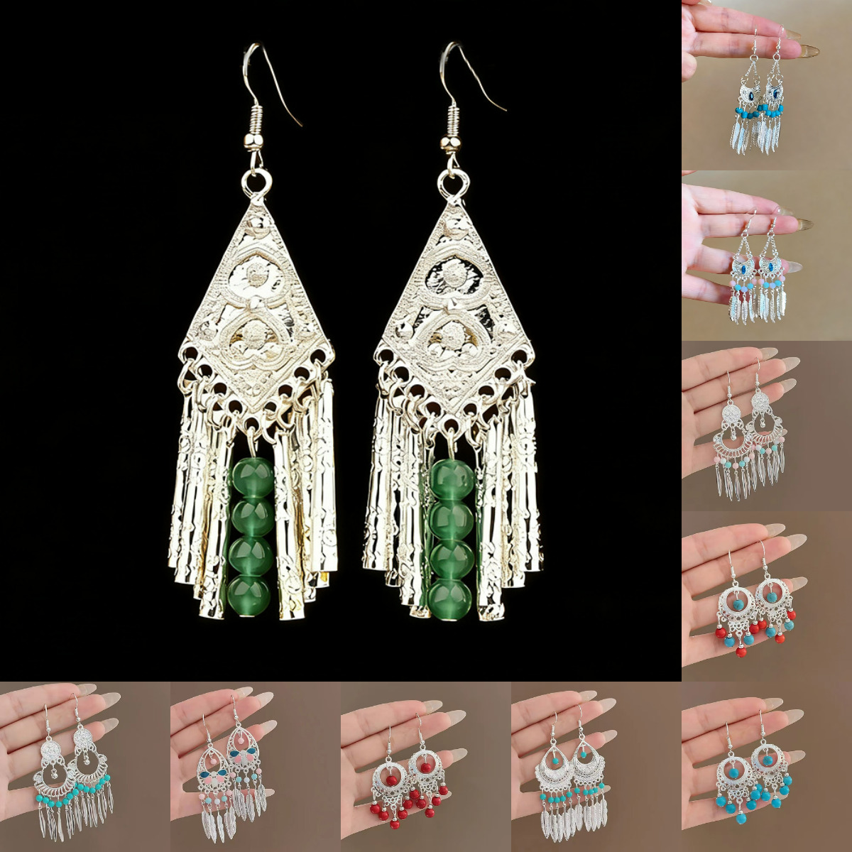 New Chinese vintage earrings ethnic long tassel dangle hook earrings classic designer earrings for women elegant earring gifts for ladies free shippin
