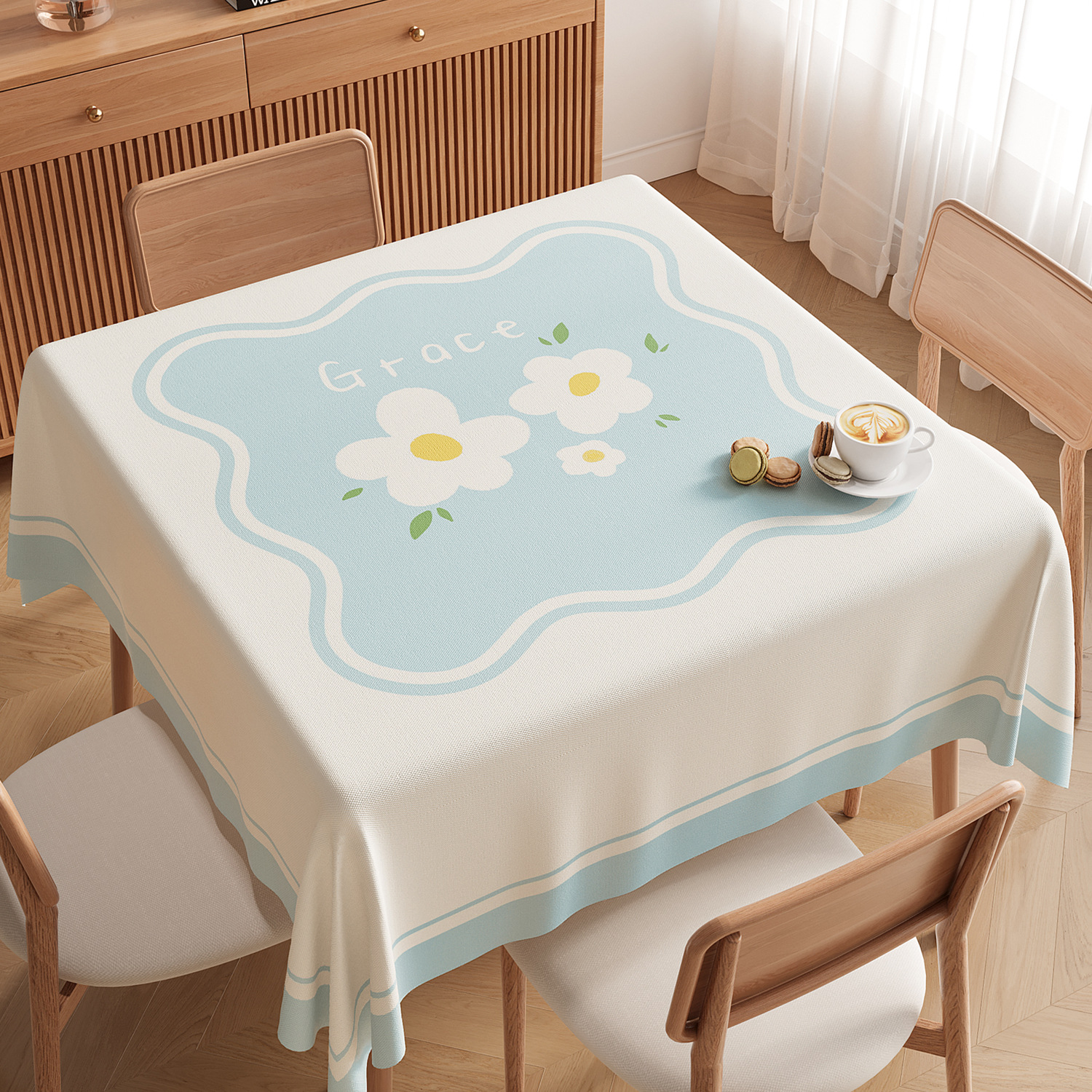 YL-38919 Custom Square Tablecloth Waterproof, Oil-proof, Heat-resistant, and Maintenance-free (No-wash) PVC Tablecloth for Dining or Coffee Tables - view 5