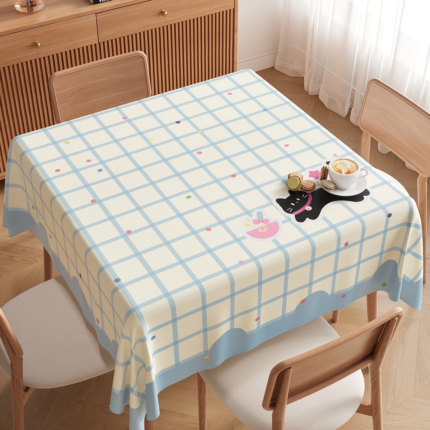 YL-38919 Custom Square Tablecloth Waterproof, Oil-proof, Heat-resistant, and Maintenance-free (No-wash) PVC Tablecloth for Dining or Coffee Tables - view 6