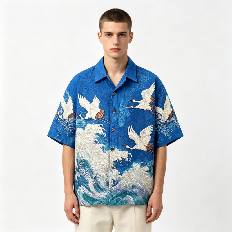 Men's T Shirts Y2K Harajuku Swan printed short-sleeved summer T-shirt Shirt Tees Loose Hip Hop Print Oversized Cotton Tshirt Punk Short Sleeved S - view 3