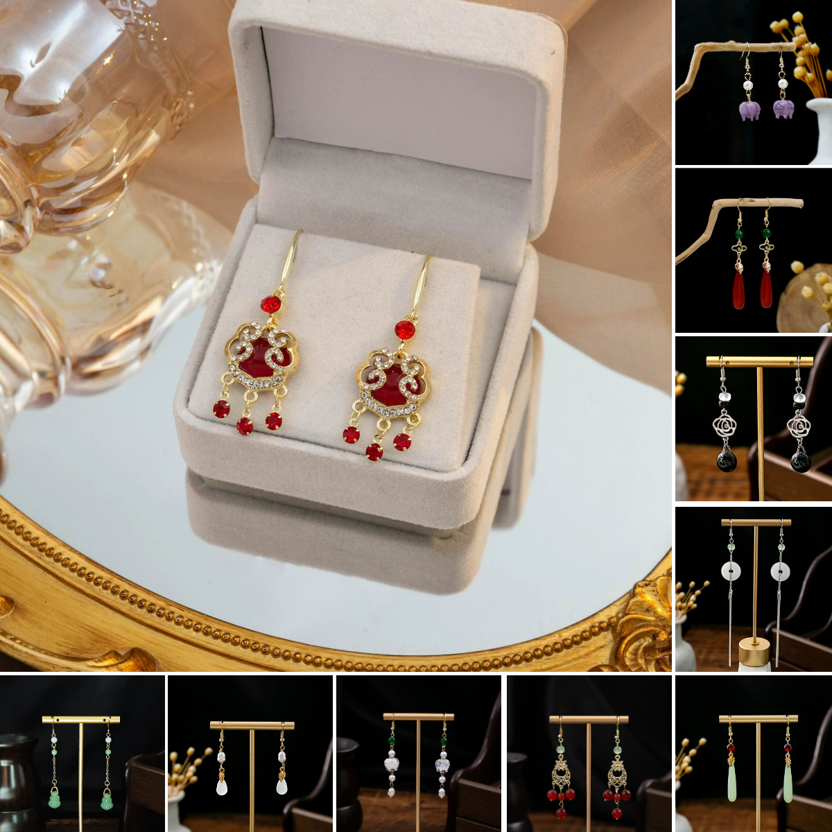 New Chinese vintage long tassel dangle earrings fashion designer earrings for women luxury jewelry Hanfu accessories elegant earring gifts free shippi