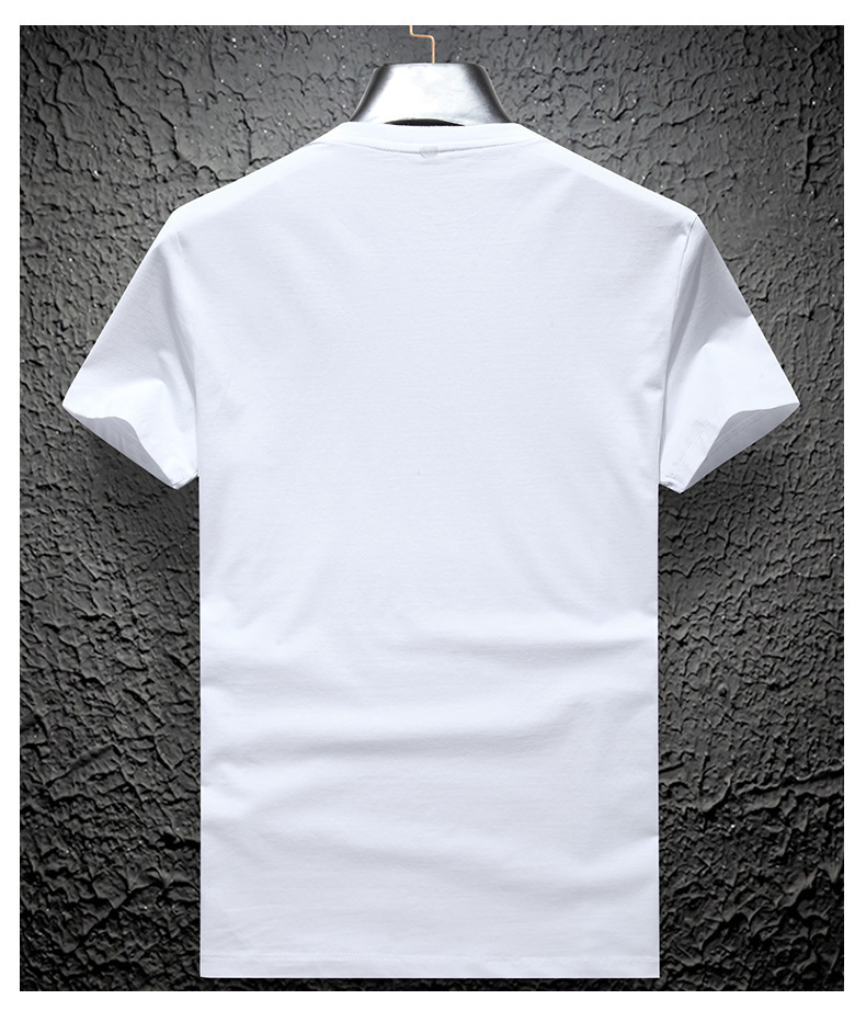European-Style Heavy Mercerized Cotton Rhinestone Shirt For Men, Summer Fashion Brand, High-End Ice Silk Casual Thin Short-Sleeve European Goods - view 6