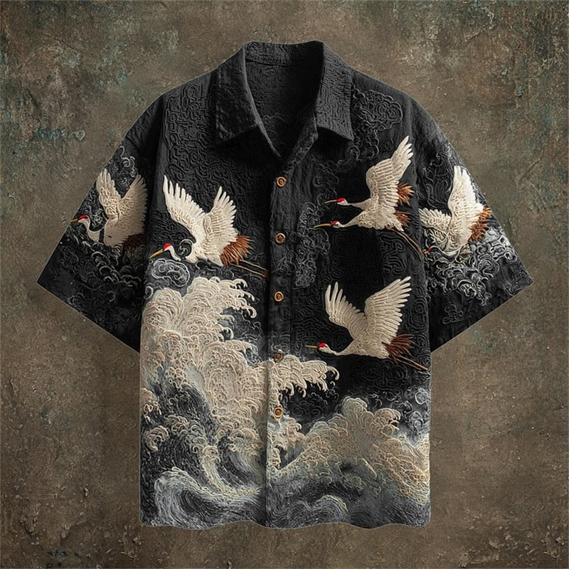 Men's T Shirts Y2K Harajuku Swan printed short-sleeved summer T-shirt Shirt Tees Loose Hip Hop Print Oversized Cotton Tshirt Punk Short Sleeved S - view 6