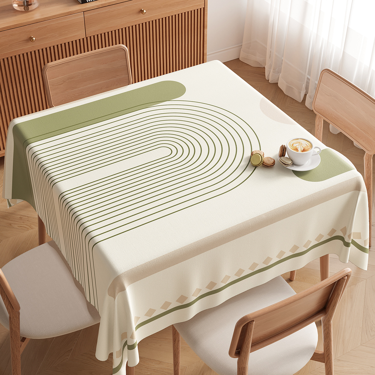 YL-38919 Custom Square Tablecloth Waterproof, Oil-proof, Heat-resistant, and Maintenance-free (No-wash) PVC Tablecloth for Dining or Coffee Tables - view 3
