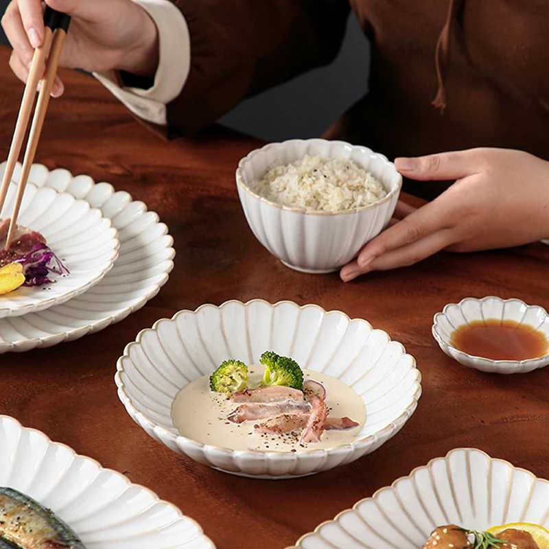Plate ZITY Ceramic Dinner Salad Bowl Porcelain Dinnerware Set Dishes Vintage Food Dessert Plate Salad Soup Bowl Tableware J260602 - view 6