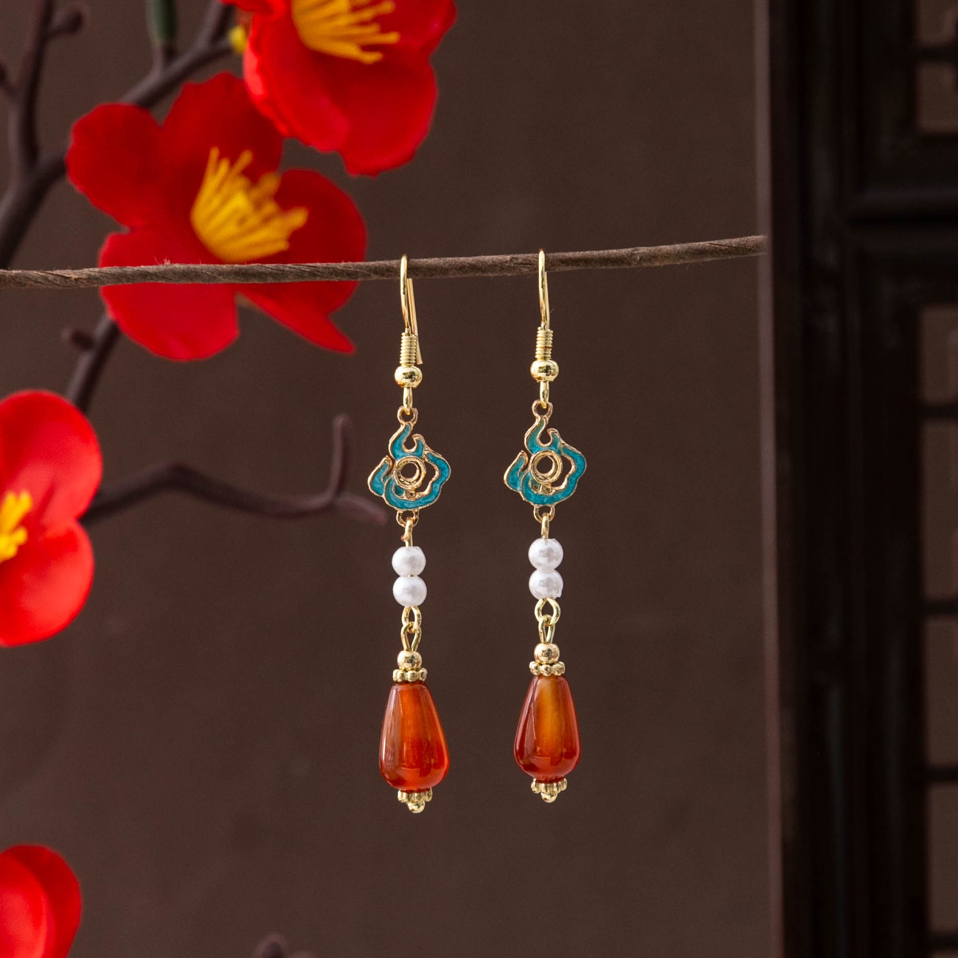 Designer earrings for women new Chinese vintage long tassel dangle earrings fashion classic multicolor luxury earrings minimalist earring gifts free s