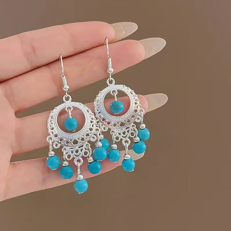 New Chinese vintage earrings ethnic long tassel dangle hook earrings classic designer earrings for women elegant earring gifts for ladies free shippin