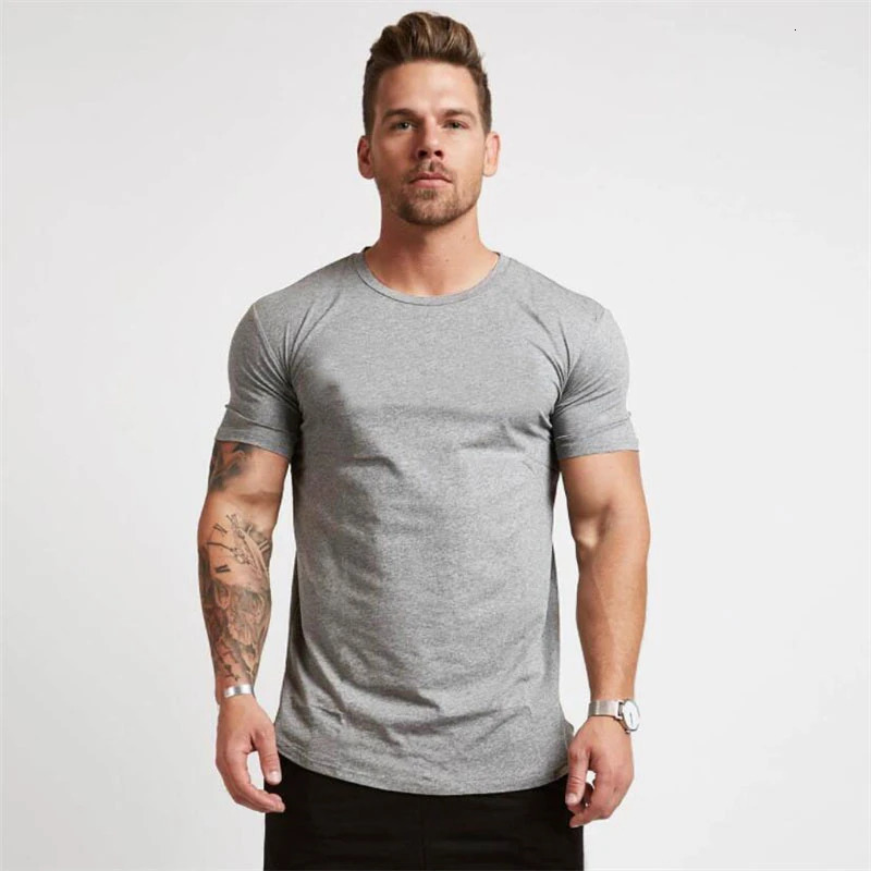 Mens Muscle Sports T-Shirts Fashion Tees Tops Short Sleeve Athletic Workout Gym Clohting Slim Fit T Shirts for Men 260710 - view 7